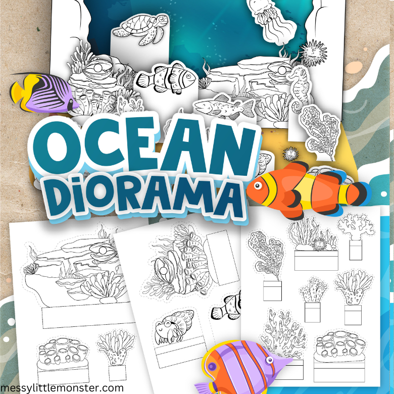 Ocean diorama printables â messy little monster shop