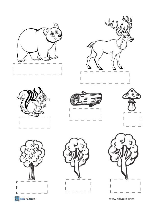 Beautiful forest animal diorama printables