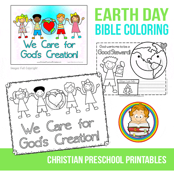 Christian earth day coloring page