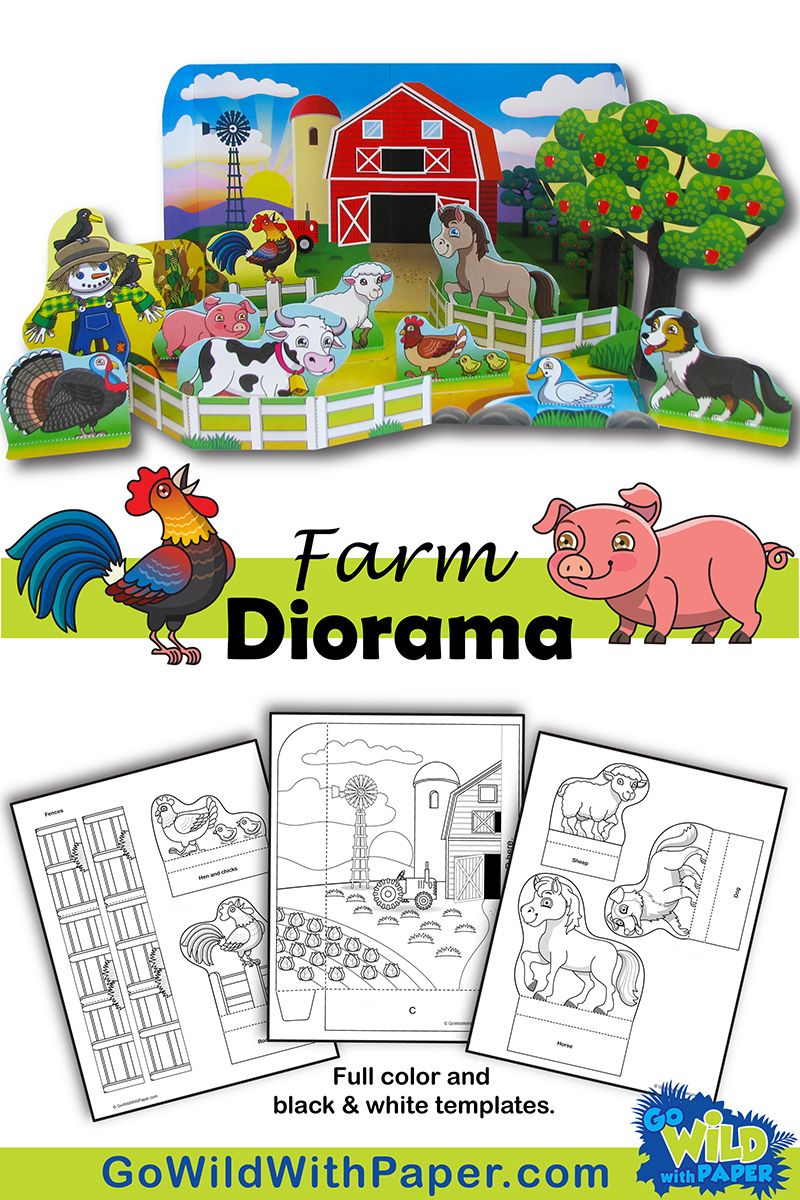 Farm animal craft papercraft animal habitat farm diorama farm animal crafts diorama kids animal habitats