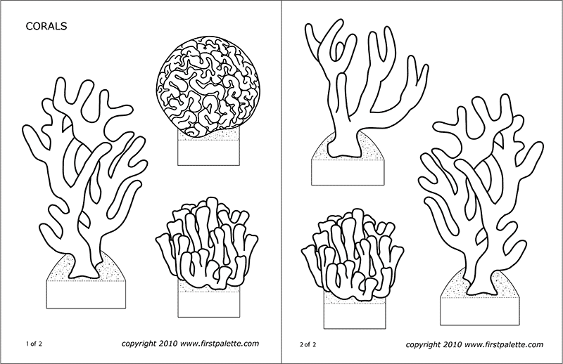Corals free printable templates coloring pages firstpalette coral reef craft coloring pages ocean crafts