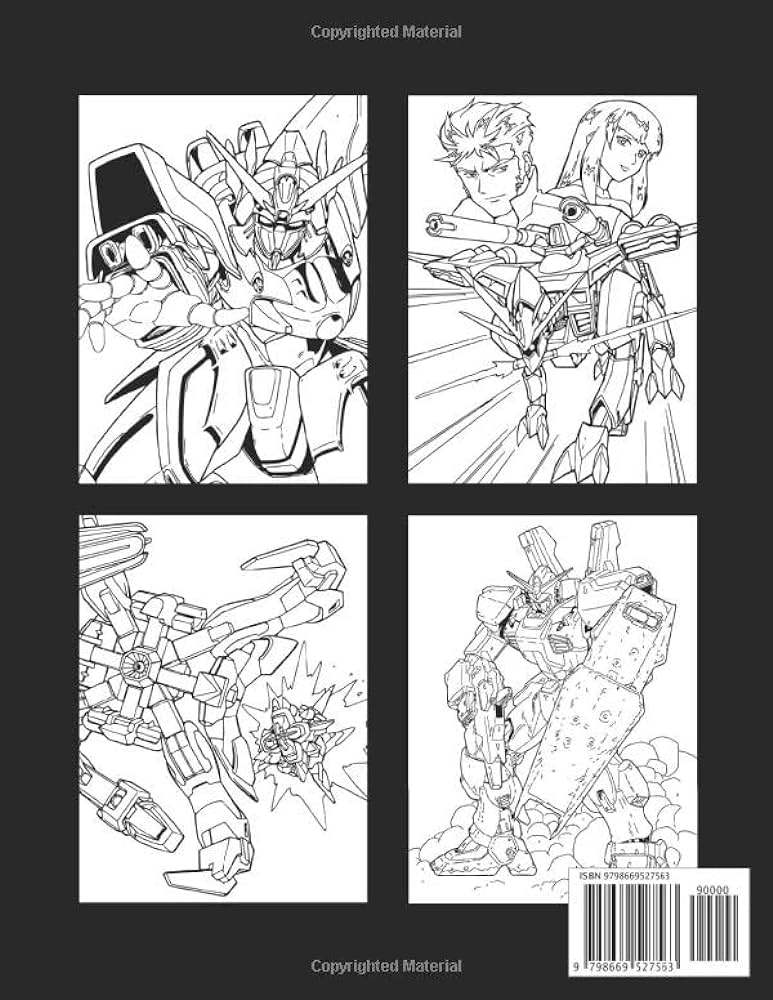 Gundam coloring book gundam anxiety coloring books for adult and kid