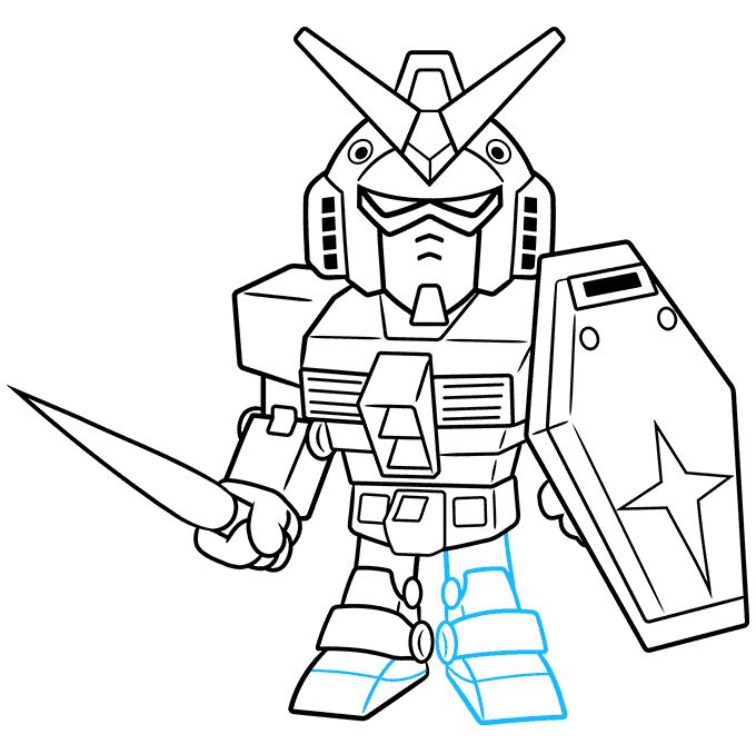 How to draw a chibi sd gundam