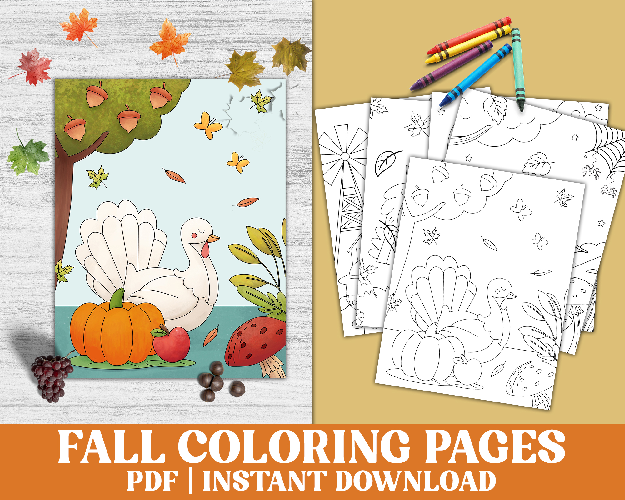 Pdf thanksgiving and fall coloring pages for kids made by teachers