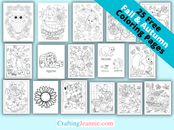 Fall autumn coloring pages free printable