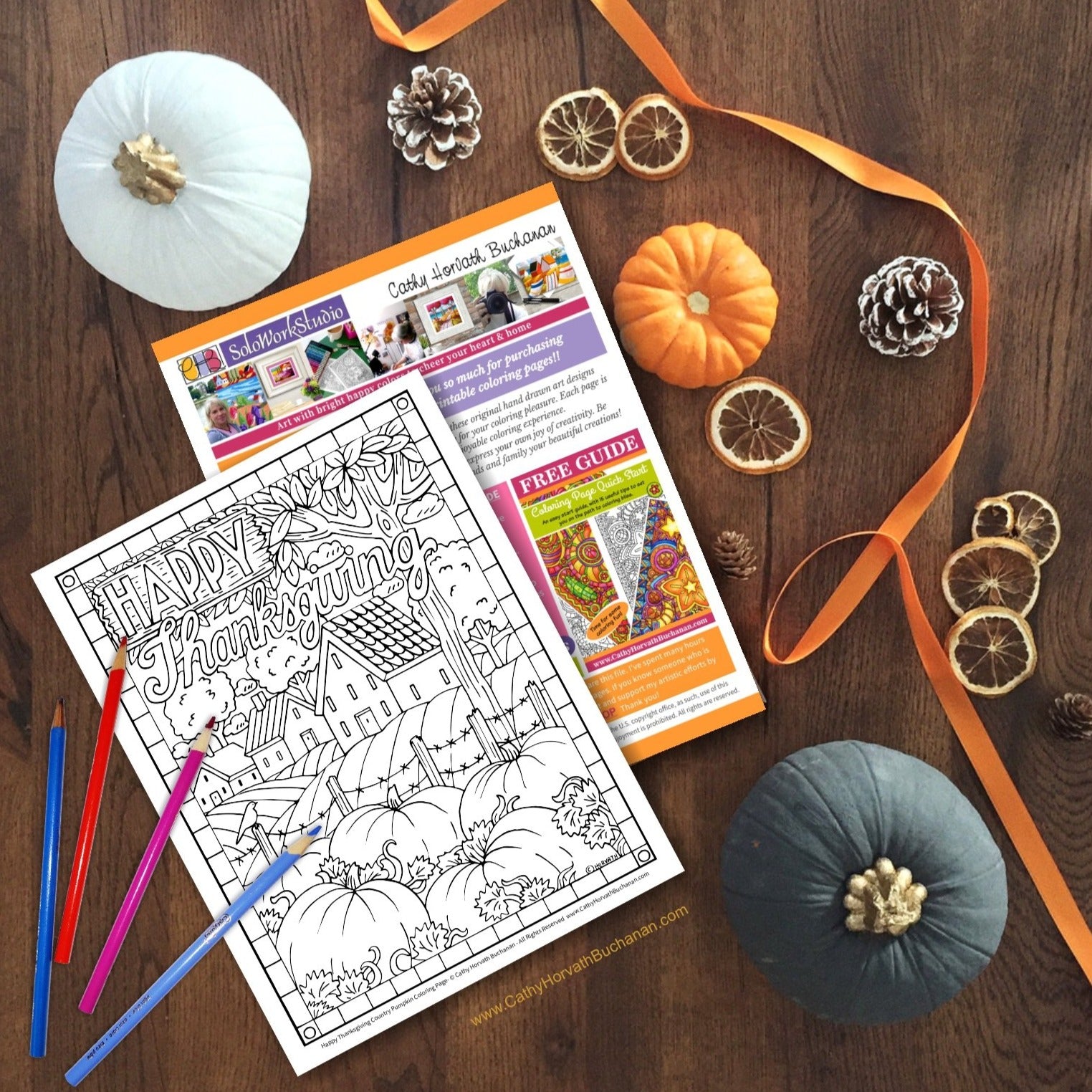 Thanksgiving pumpkin farm coloring page pdf download printable â soloworkstudio