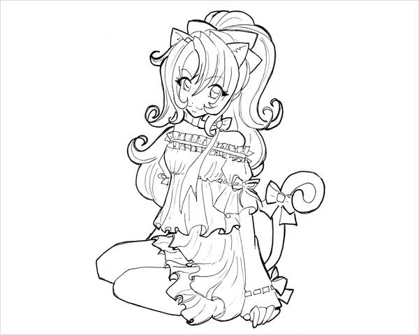 Anime girl coloring pages