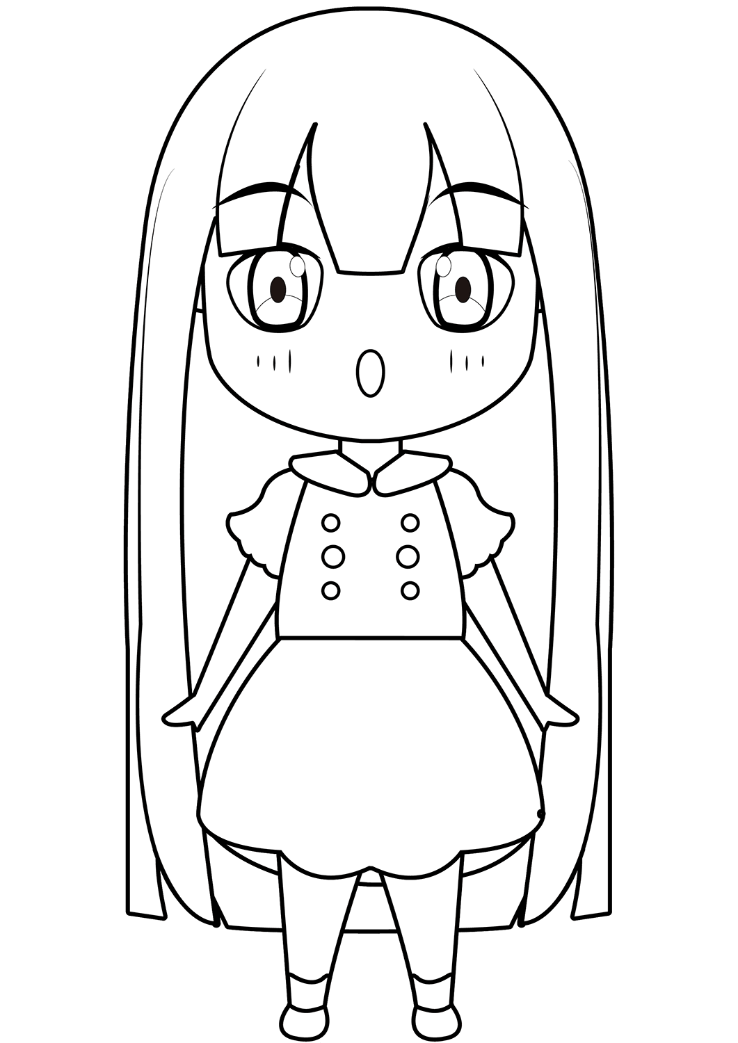 Chibi girl printable template free printable papercraft templates