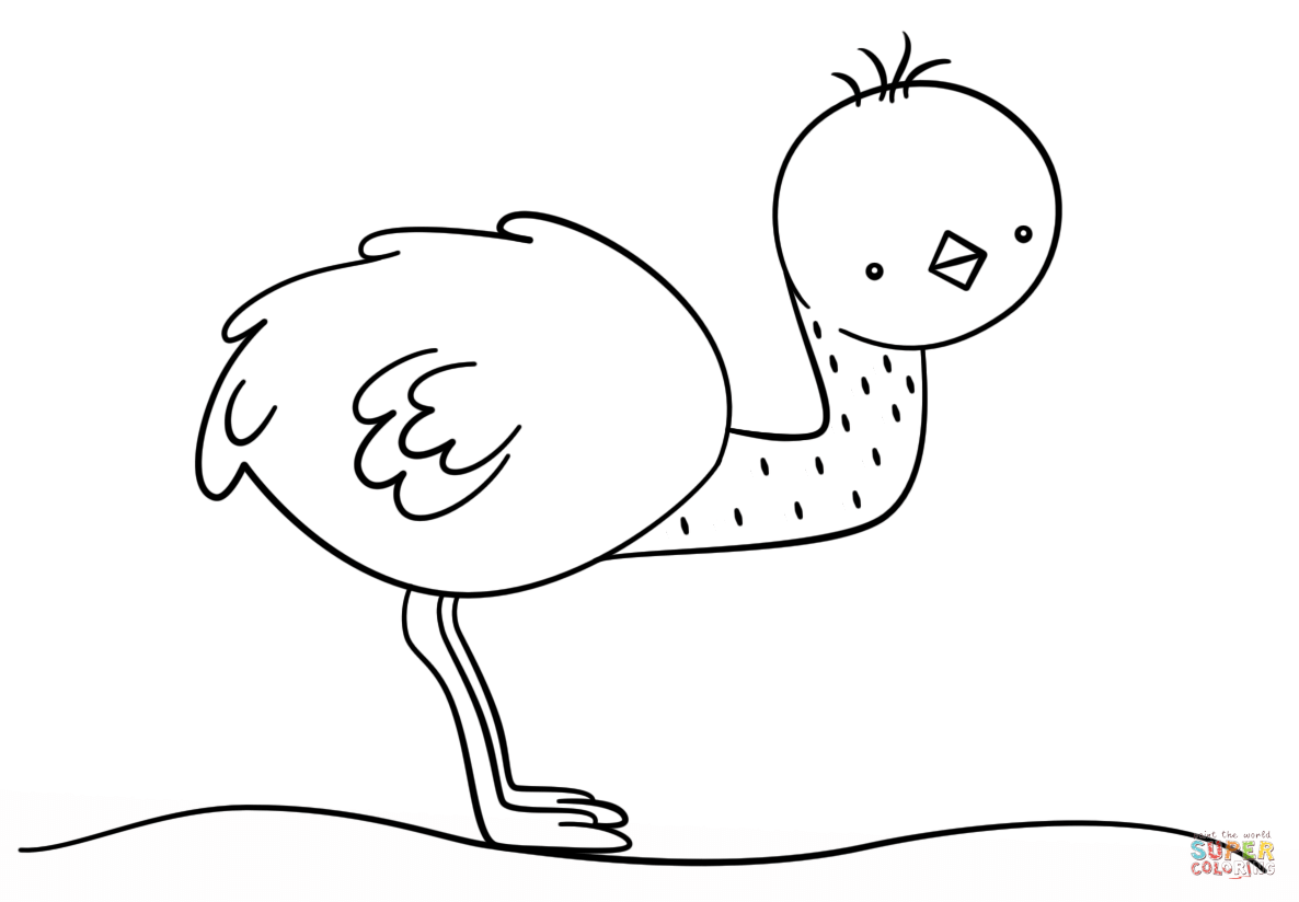 Kawaii emu coloring page free printable coloring pages