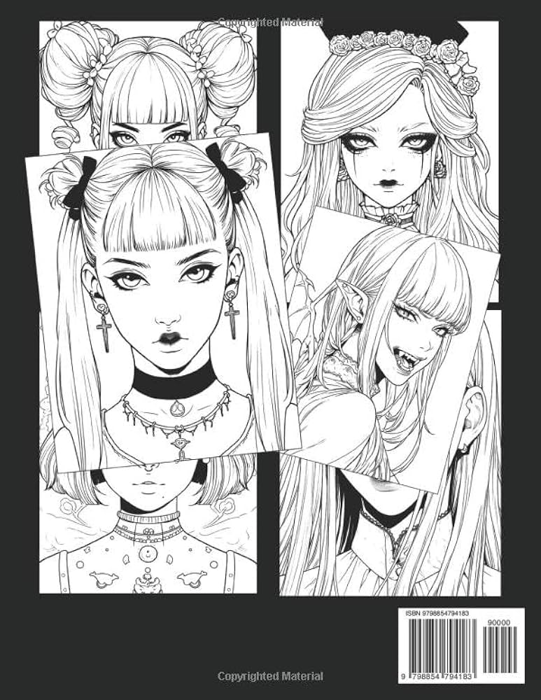 Anime vampire girls coloring book charming coloring pages featuring superpower character illustrations for adults to relax and relive stress justin doyle books