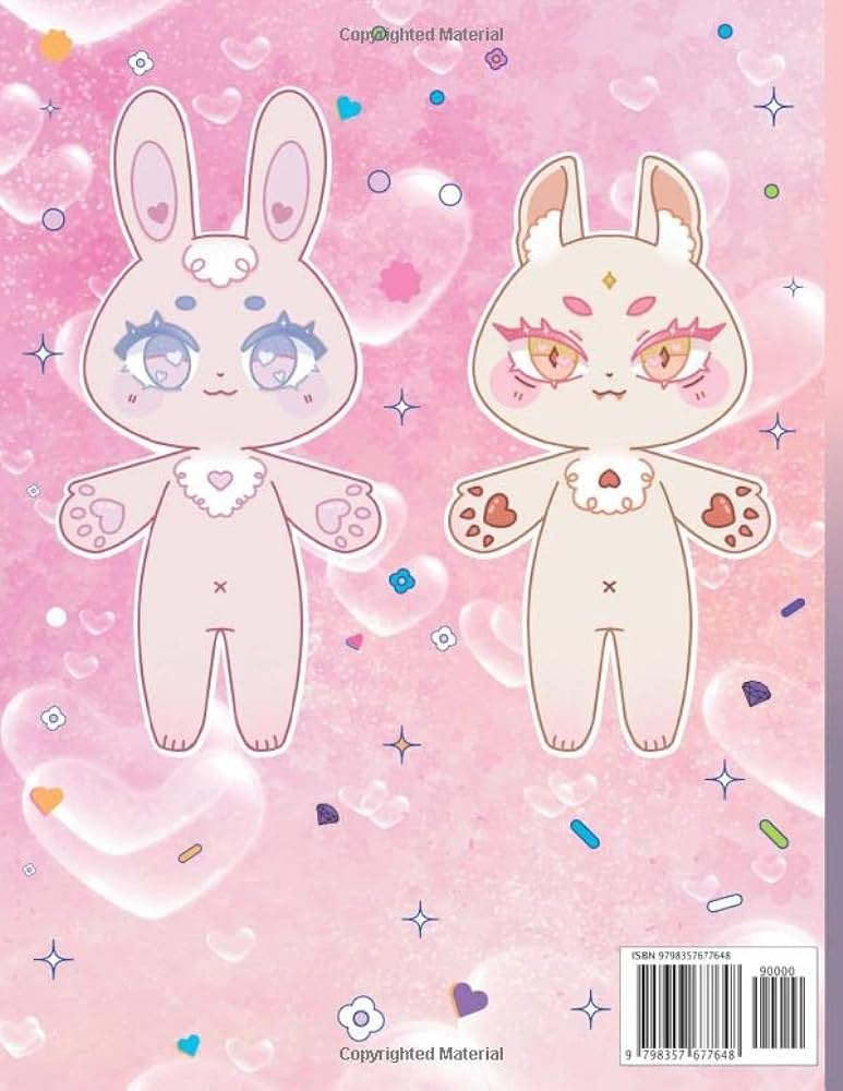 Cut out paper dolls cute animal and crafts kawaii coloring book chibi adorable plush animal dolls outfit and accessories freely mix and match illustration anime japanese shoujo style