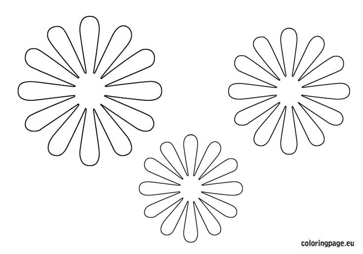 Shapes daisie coloring page paper flower kit paper flower patterns diy flower template