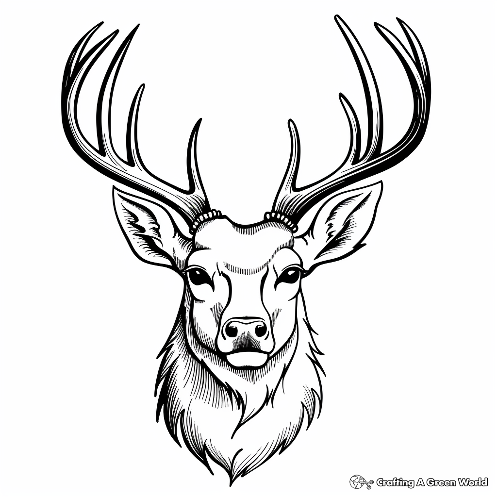 Deer head coloring pages