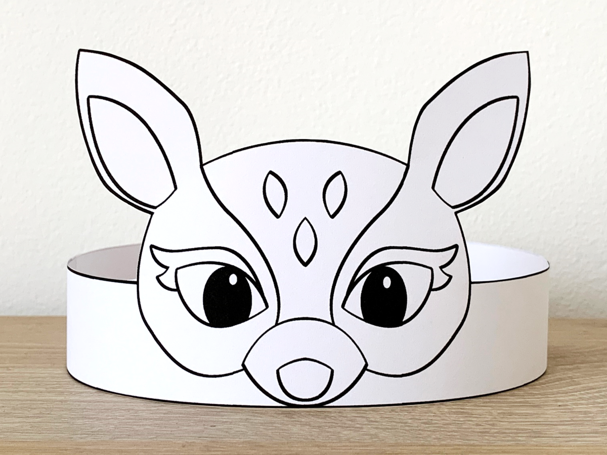 Deer paper crown printable coloring craft made by teachers