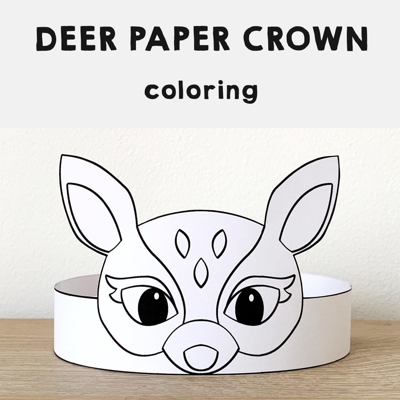 Deer paper crown printable coloring craft made by teachers