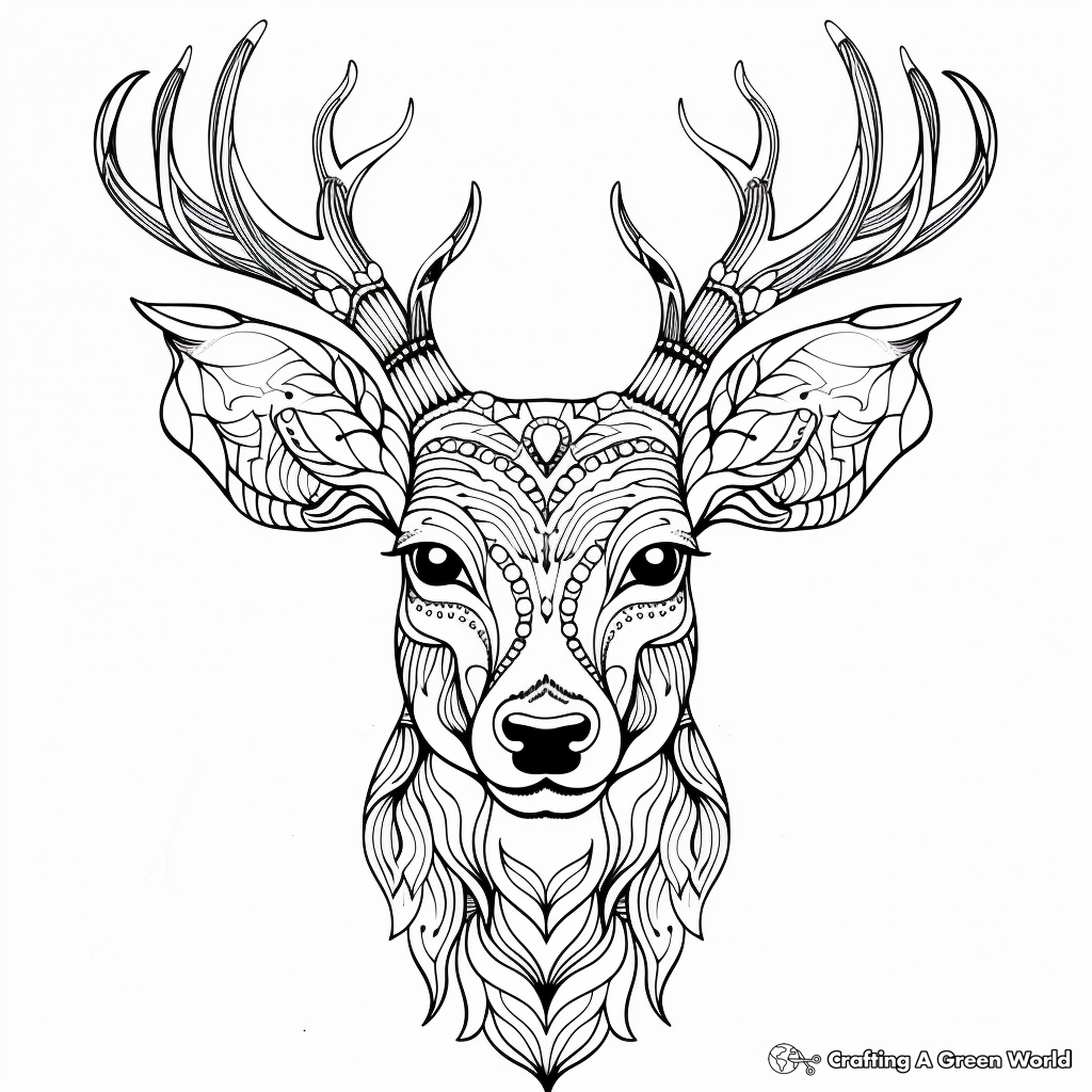 Deer head coloring pages