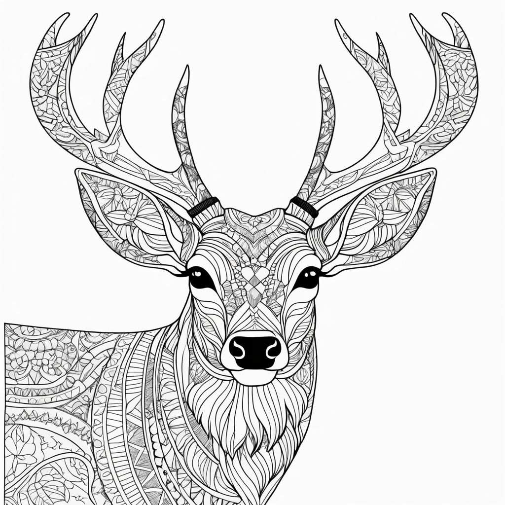 Outline of a cartoonish deer that looks silly and is crosseyed