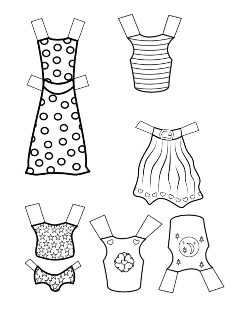 Vintage play time idea with print color paper dolls