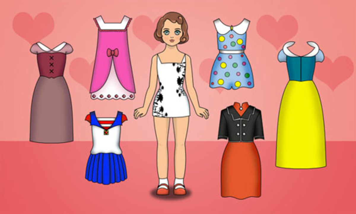 Paper dolls coloring page