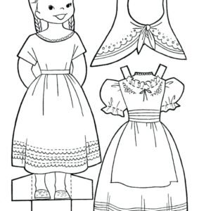 Paper doll coloring pages printable for free download
