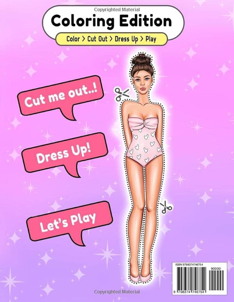 Paper dolls cut out to colour paper dolls cut out dress up colouring book glover rosalind books