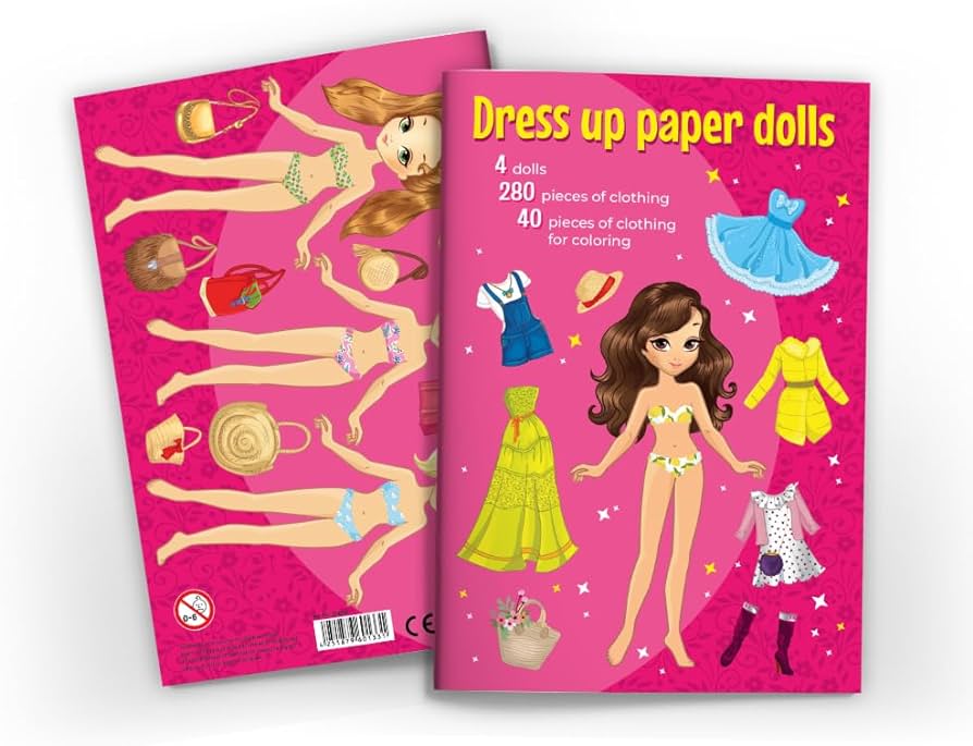 Dressing dolls to cut out paper doll playbook dolls with clothes to dress toys games
