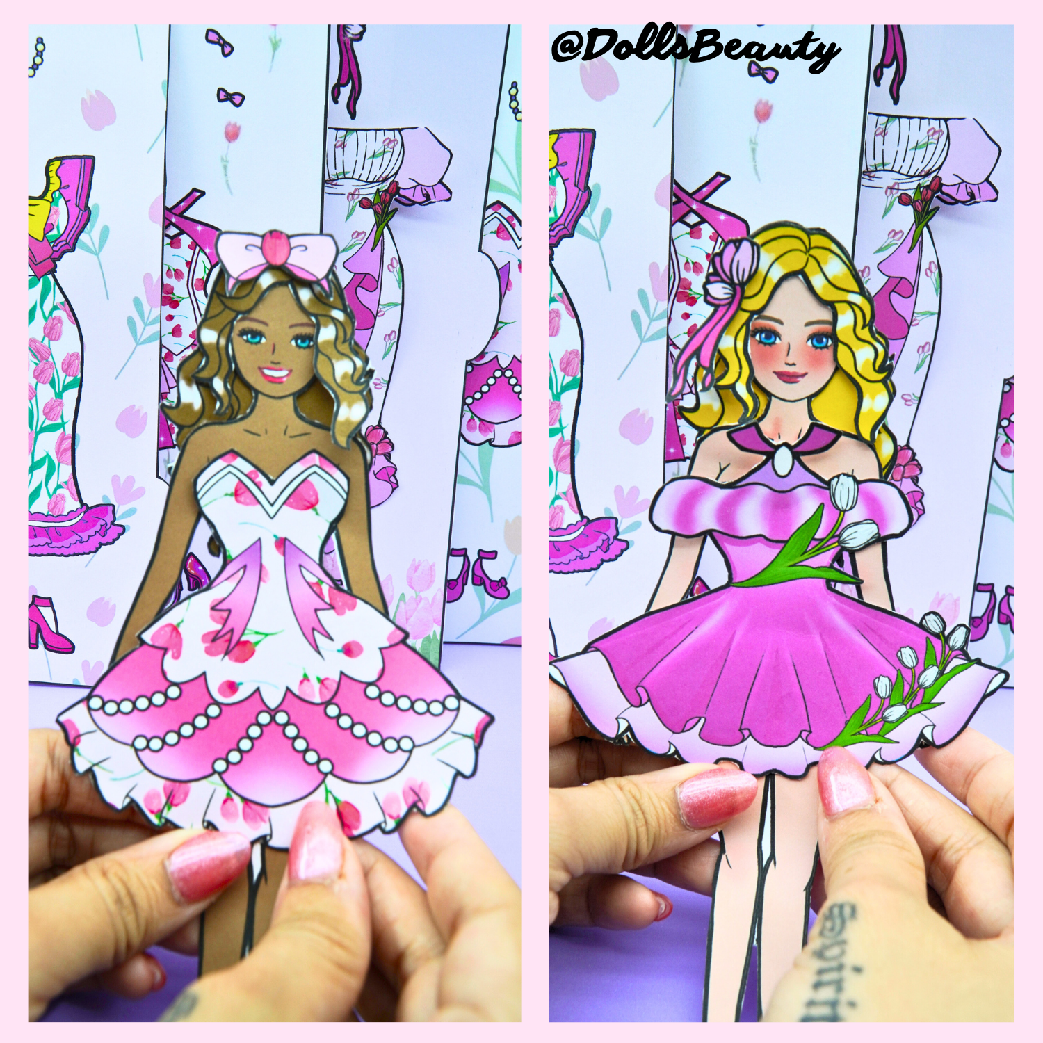 Printable paper dolls floral envelope wardrobe ð floral tulip outfits â woa doll craft