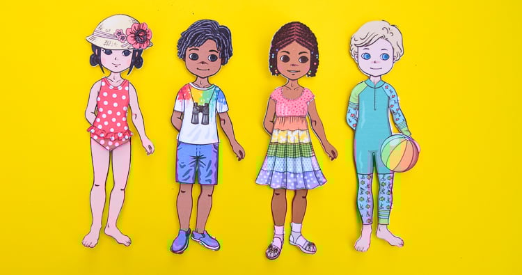 Free printable summer paper dolls