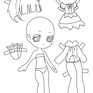 Paper doll coloring pages printable for free download