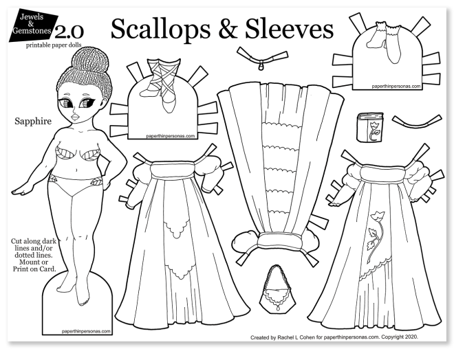 Fantasy pretty paper doll dresses for printing and playing
