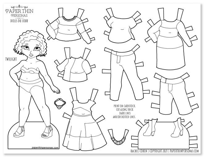Ddj color blocking with twilight paper dolls paper dolls printable paper dolls clothing