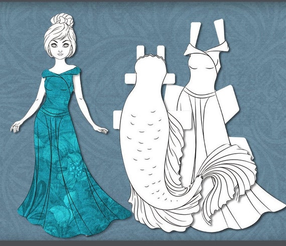 Digital paper doll coloring pages pdf princess paper doll paper doll printable dress up coloring sheets pages download now