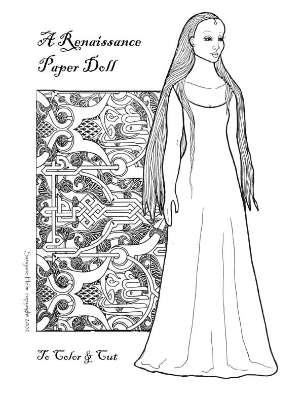Renaissance paper doll set