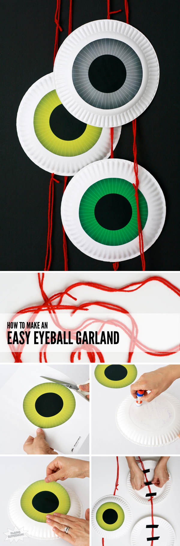 Dangling eyeballs free halloween printables