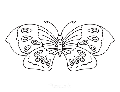 Free butterfly coloring pages for kids adults