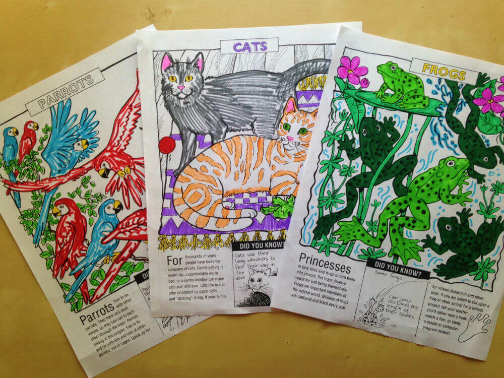 Were all animals coloring sheets