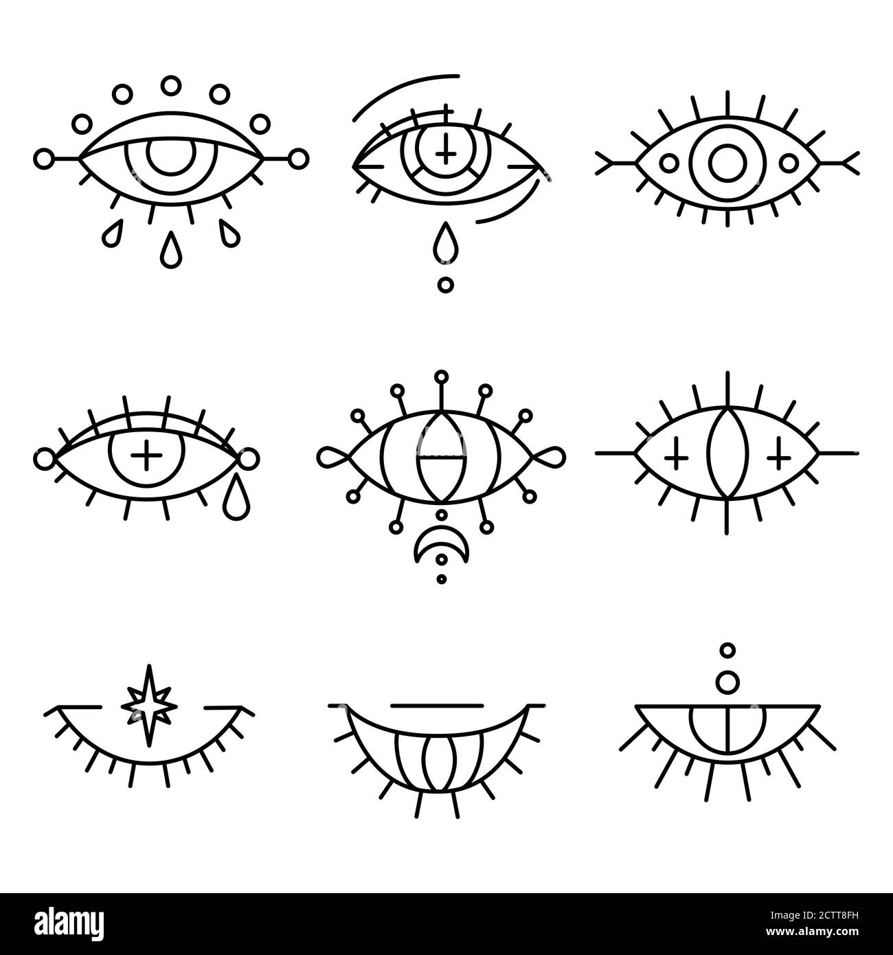 Eyeball outline black and white stock photos images