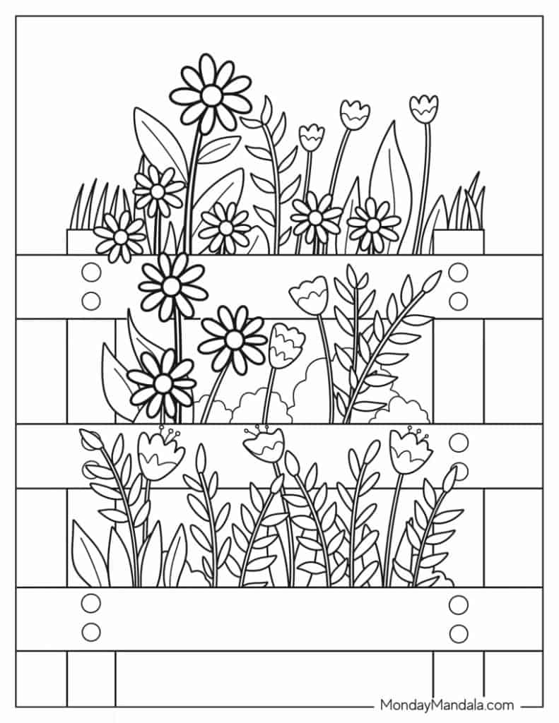 Garden coloring pages free pdf printables