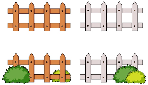 Fence coloring vectors illustrations for free download