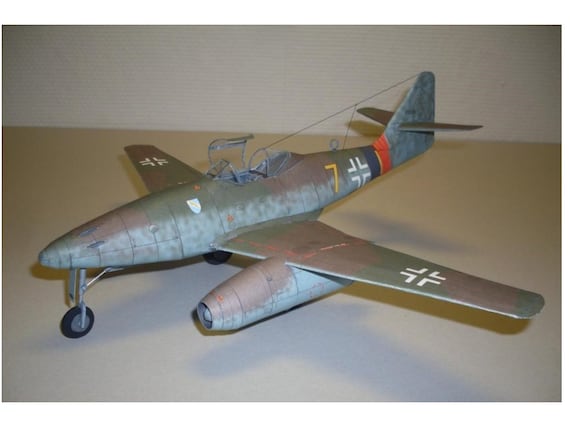 Messerschmitt me attack fighter german d model aircraft papercraft paper color plans instructions files for print cut and assembly