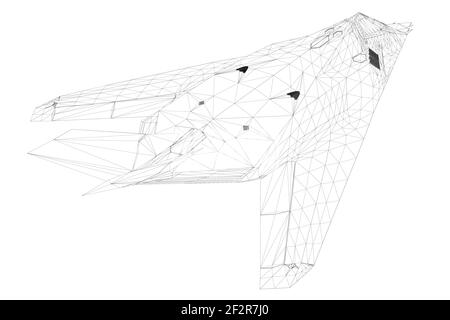 Fighter jet vector wireframe concept created illustration of d stock vector image art