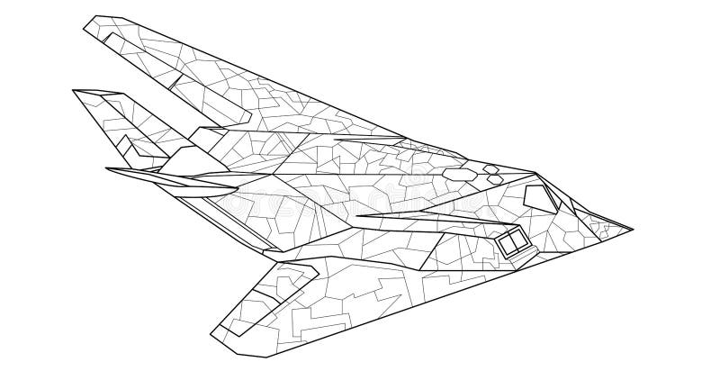 Adult coloring page for book and drawing plane vector black contour sketch illustrate isolated on white background stock vector
