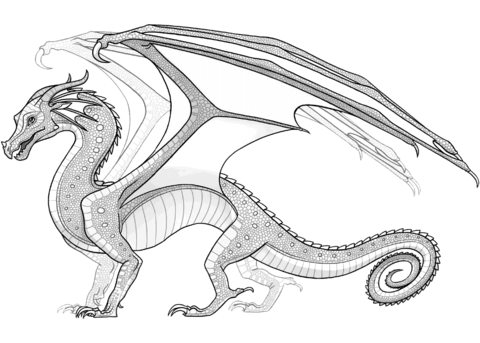 Rainwing dragon from wings of fire coloring page free printable coloring pages