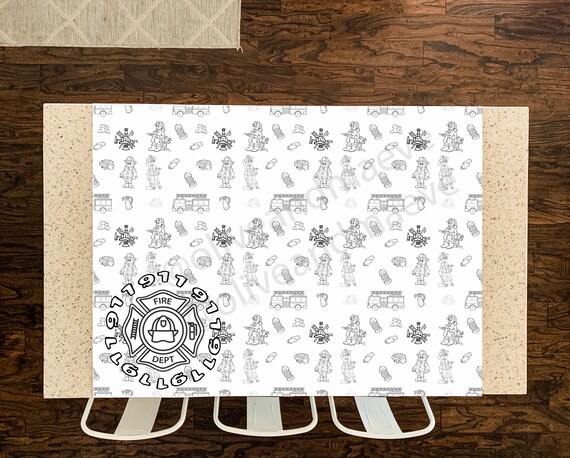 Fireman hero table top coloring page extra large poster large