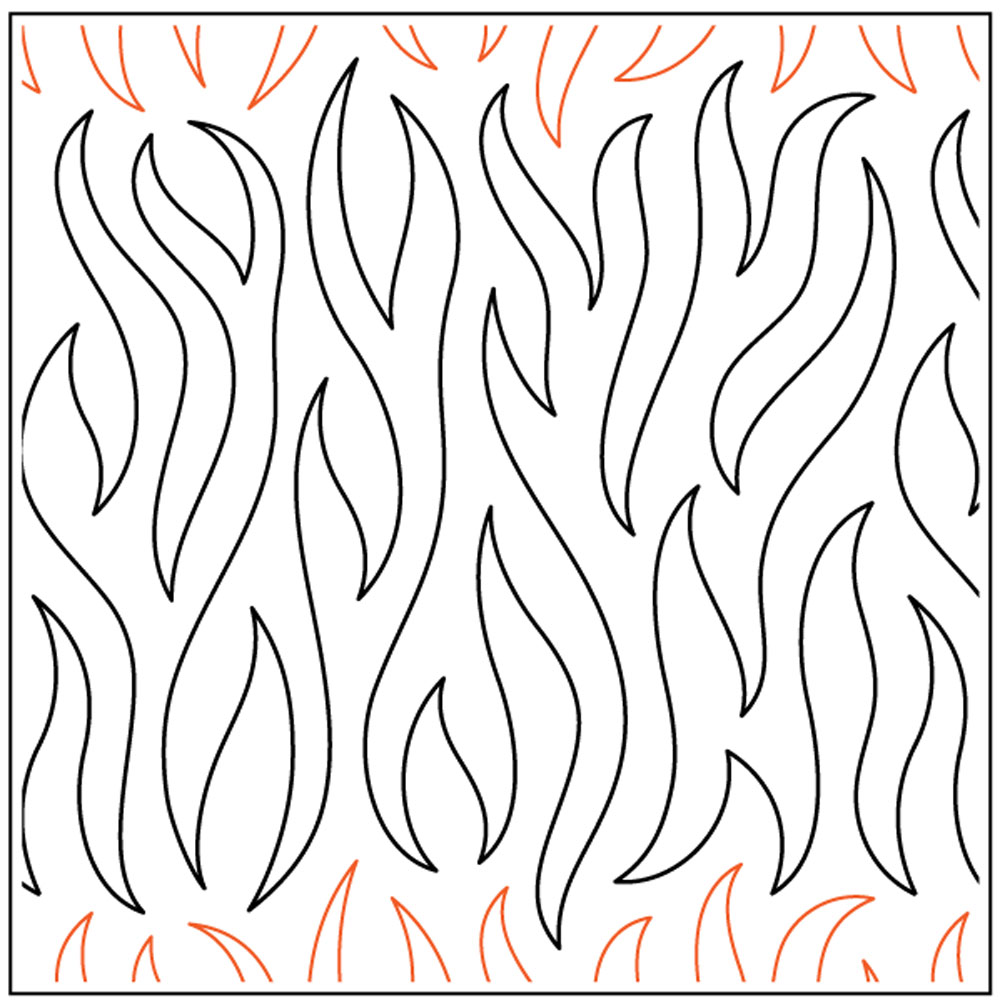 Wood fired paper longarm quilting pantograph design by kalynda grant
