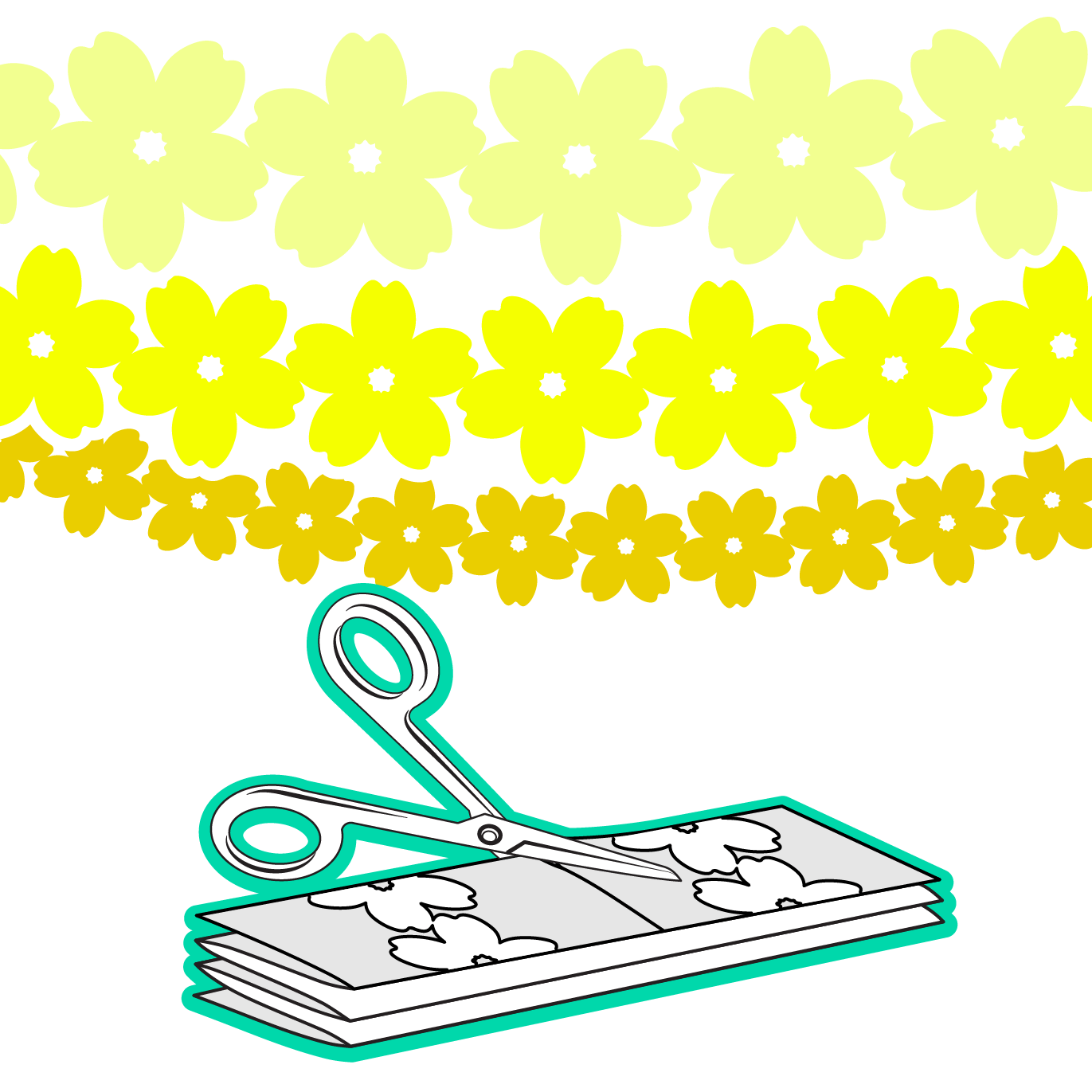 Flower paper chain double free printable papercraft templates