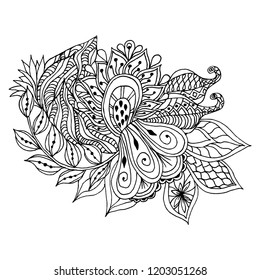 Coloring book pages indian floral motifs stock vector royalty free