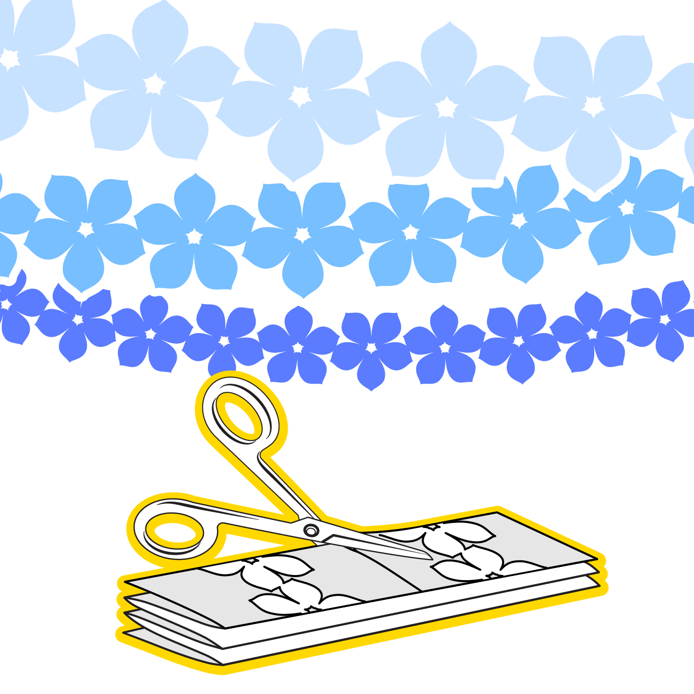 Flower paper chain double free printable papercraft templates