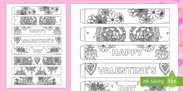 Valentines day mindfulness flowers paper chain activity