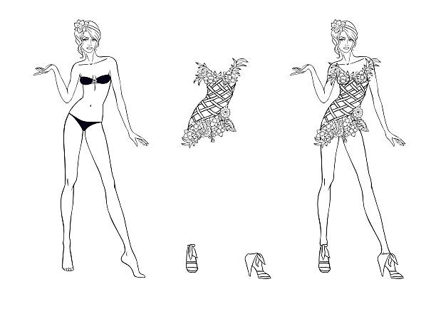 Paper chain template stock illustrations royalty